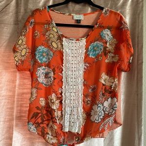 Cute orange top blouse